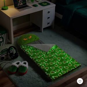 Playful Green Character Kids Sleeping Bag